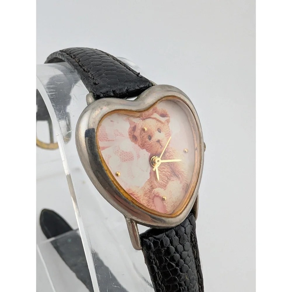Valdawn‎ Enesco Cherished Teddies Heart Shaped Watch Leather Band- New Battery